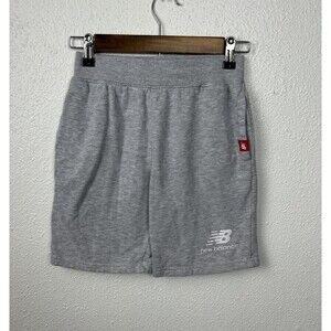 New Balance Boys Size M (10/12) Drawstring Cotton Activewear Shorts Light Gray